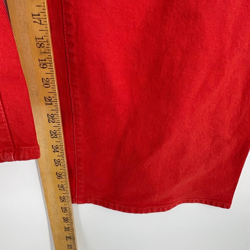 Universal Thread Womens Size 12 Sailor Wide Leg Ankle Jeans Faded Red High Rise - Picture 6 of 11